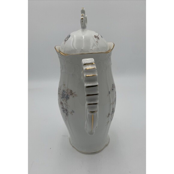 Kpm porcelain Floral Pattern Large Coffee Pot With Lidded Sugar Bowl and cream - Picture 5 of 16